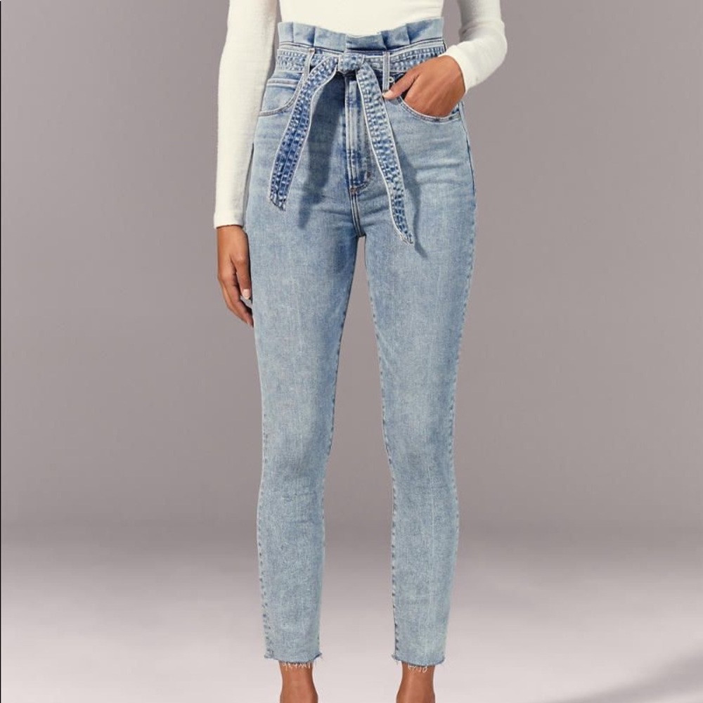 High waist paperbag jeans